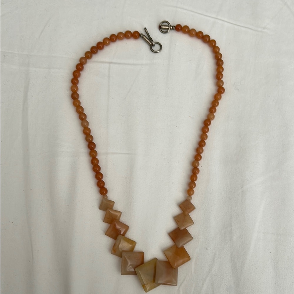 Elegant Orange Beaded Necklace